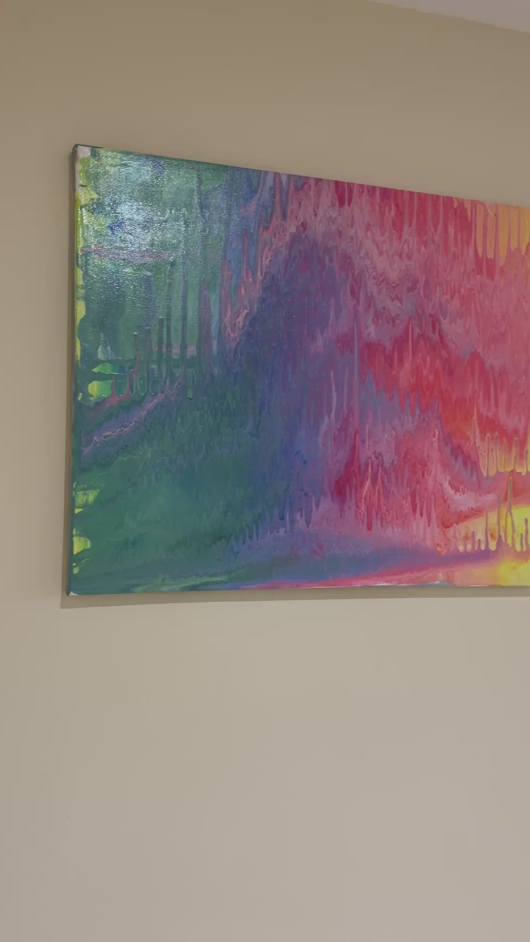Magic multicolour grotto - Abstract Original Painting, acrylic paint pour. 51 x 40.5 cm