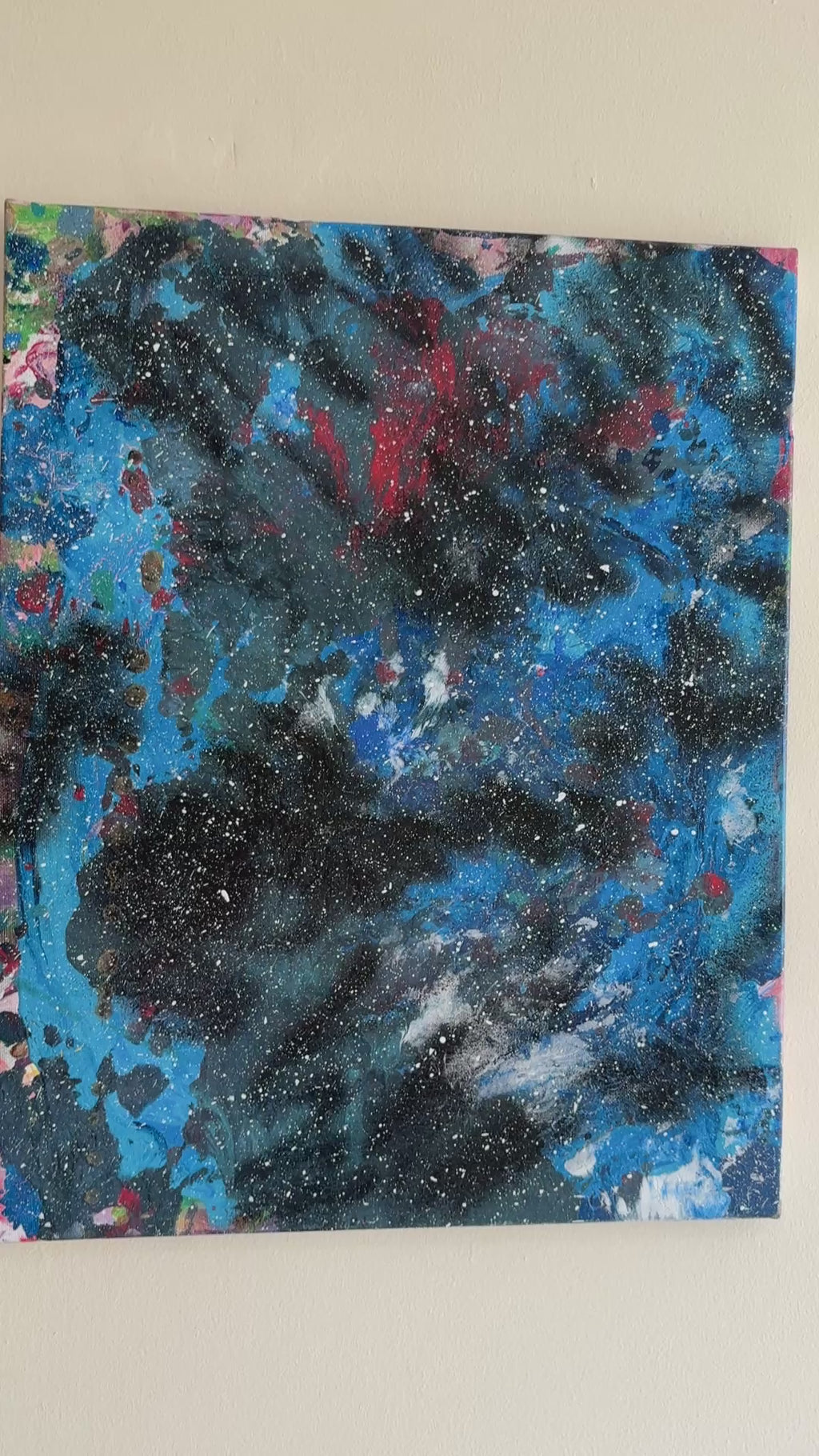 Cosmic Multicolour spacescape - Original Acrylic Abstract painting 40 x 50 cm