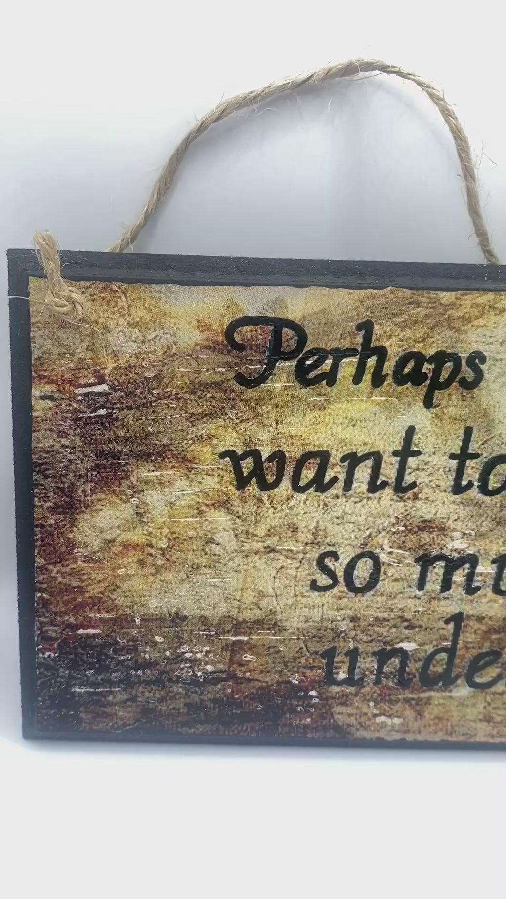 1984 - George Orwell- Hand-Painted Plaque, “Perhaps one did not want to be loved so much as understood” ~ Wooden Sign