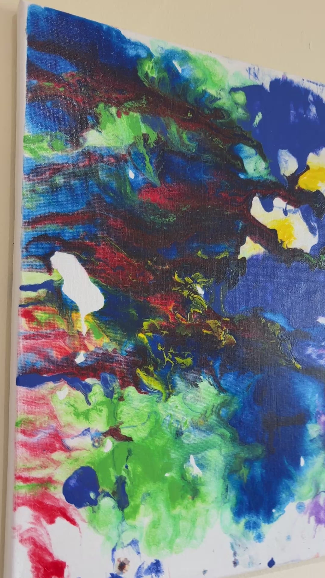 Playful joyous multicolours - a pair of original Acrylic Abstract paintings 40 x 30 cm