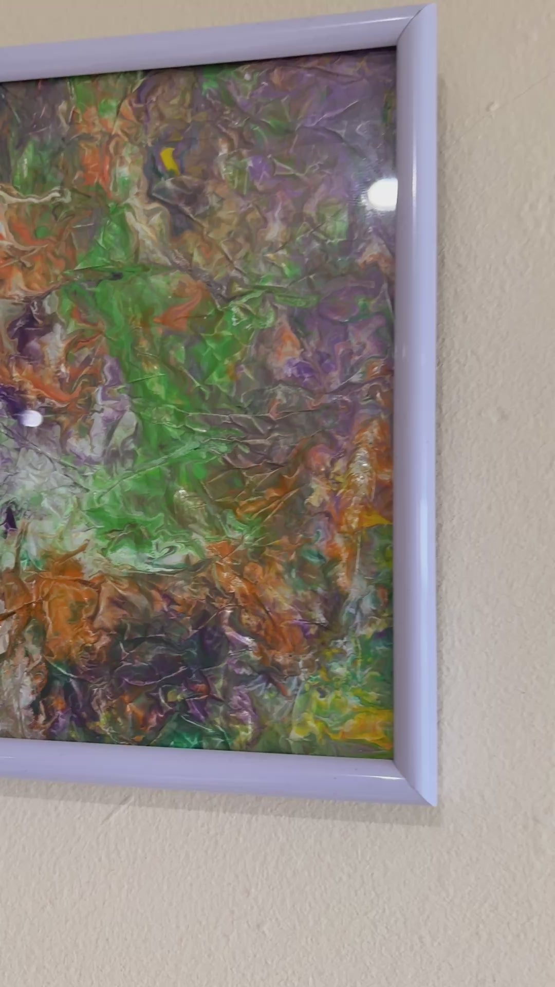 Abstract colour Collage - a pair of Mix media acrylic painted, Framed: 16cm x 10.8cm