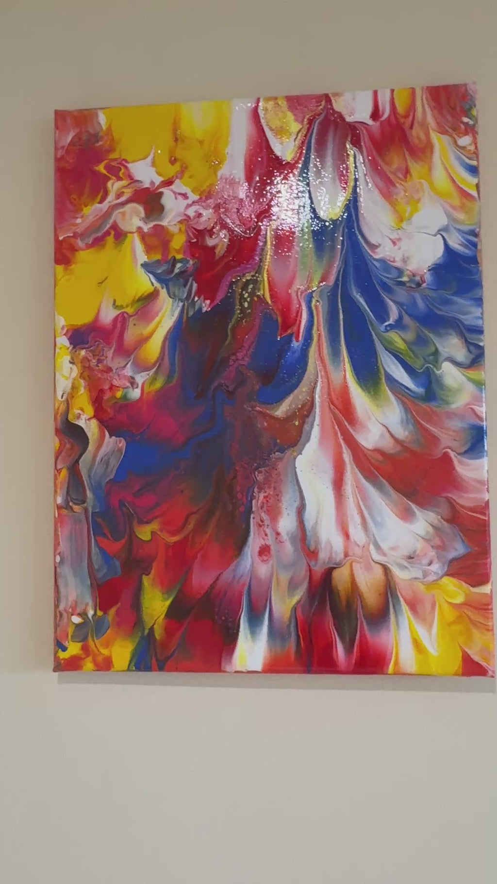 Colour Splash 2 - Original Painting, acrylic paint pour. 30 x 40 cm