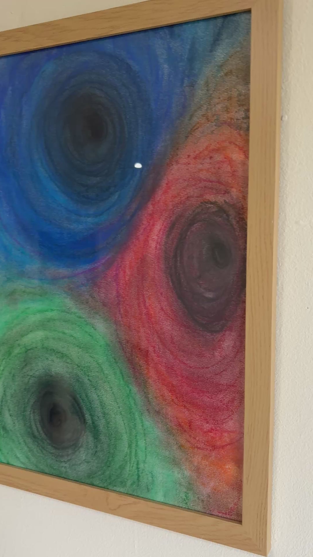 Large abstract colour pastel - Framed: 43cm x 33cm