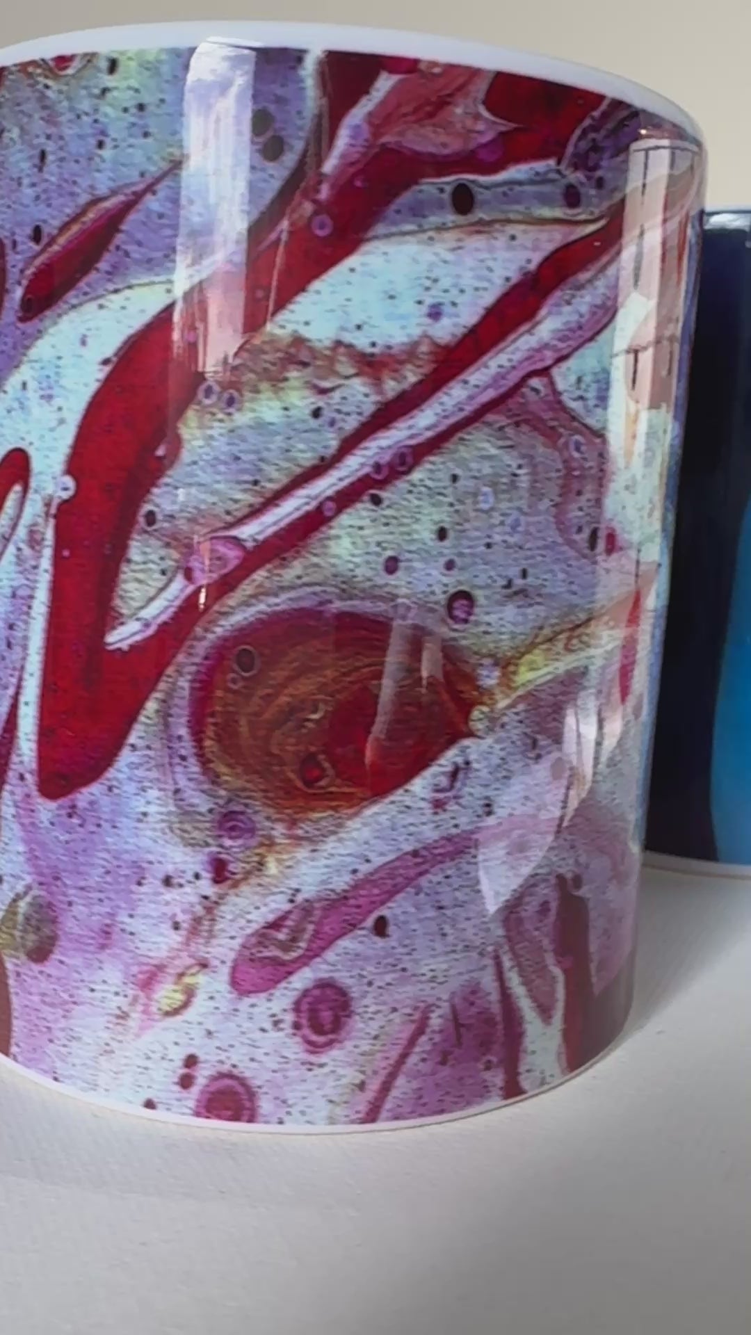 Set C of 4 Bright original design abstract Art Mugs (9oz/250ml)