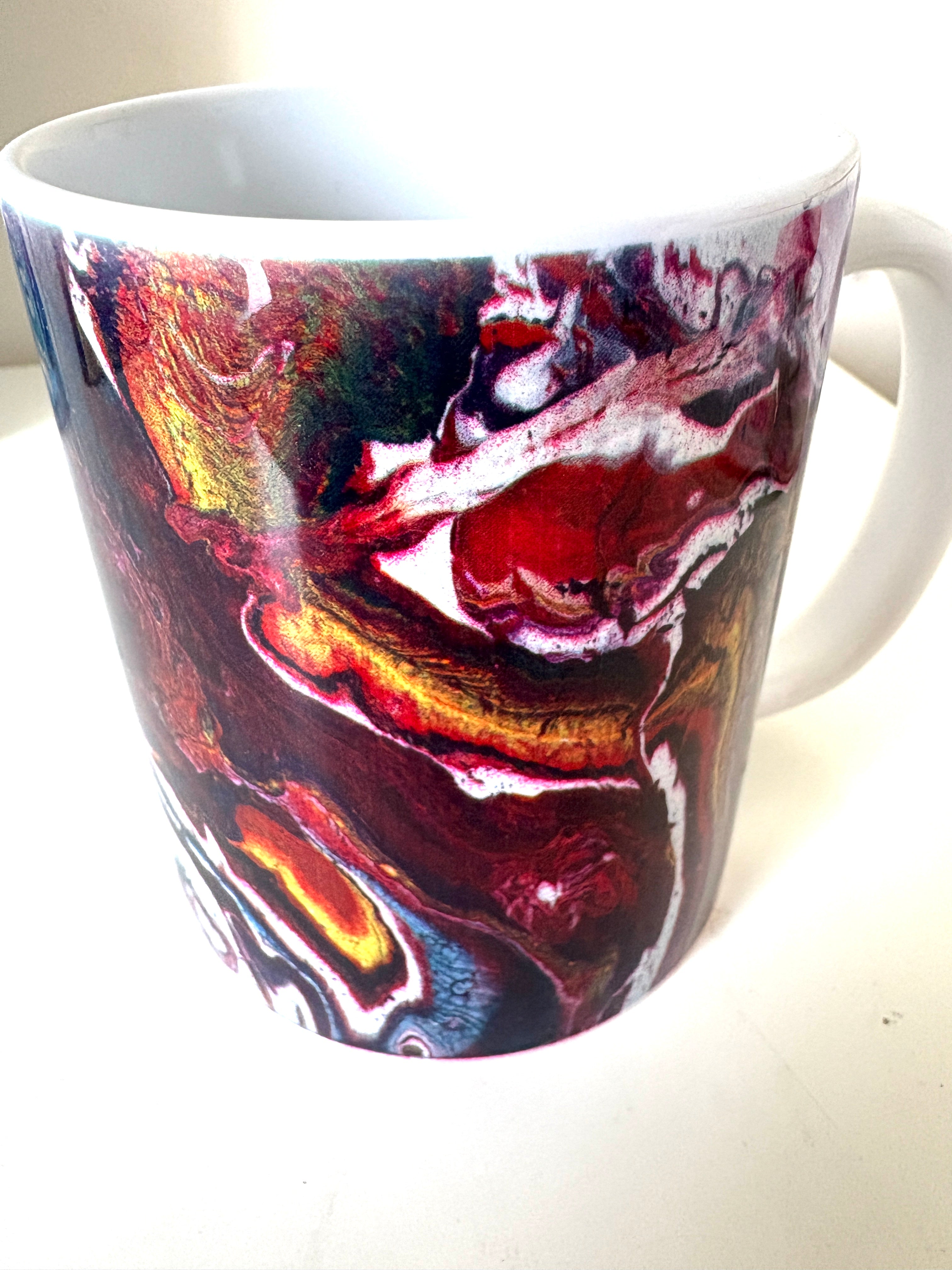 Red jammy riot Splash 1 - Original Painting, acrylic paint pour. 51 x 40.5 cm