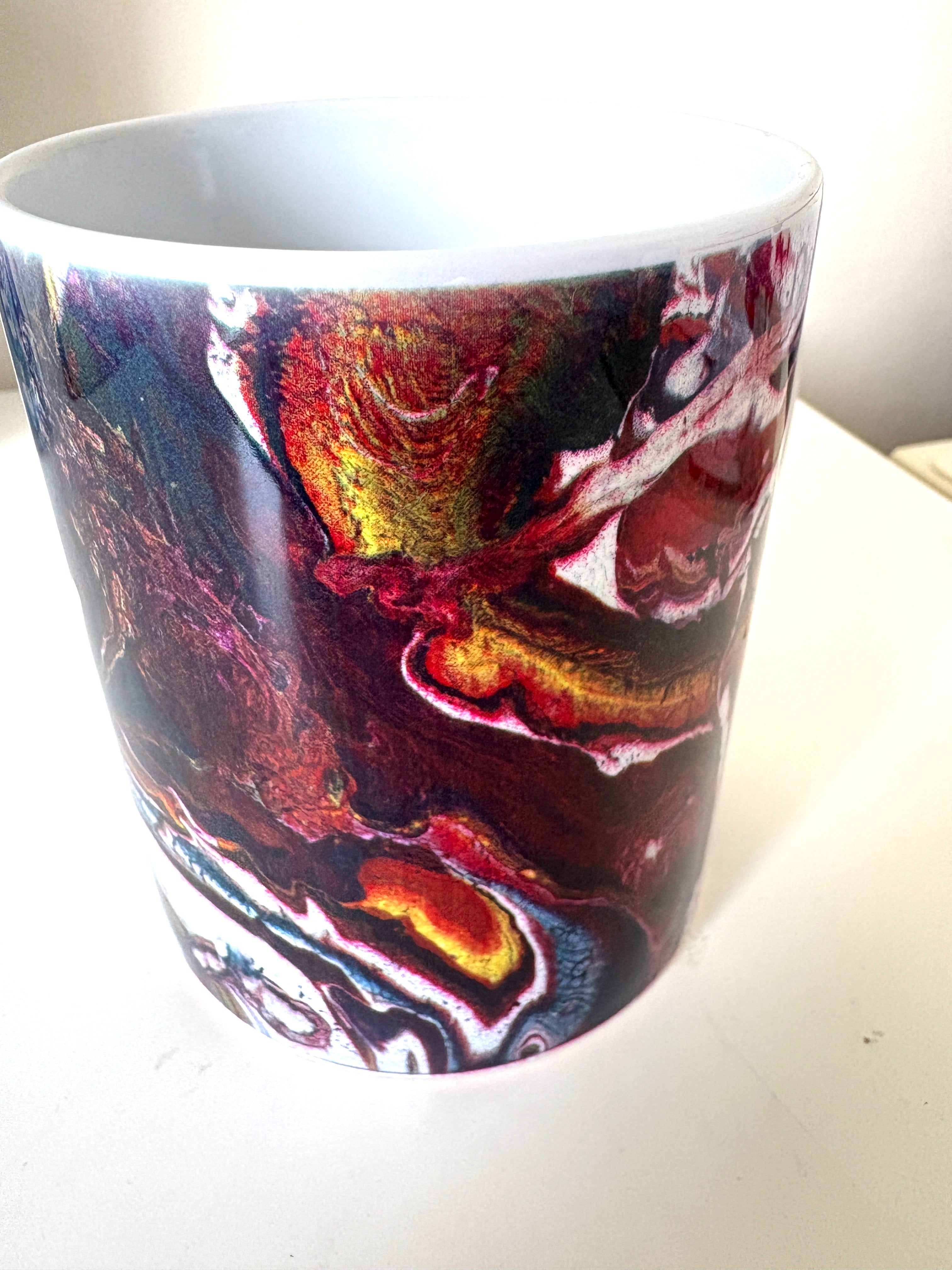 Red jammy riot Splash 1 - Original Painting, acrylic paint pour. 51 x 40.5 cm